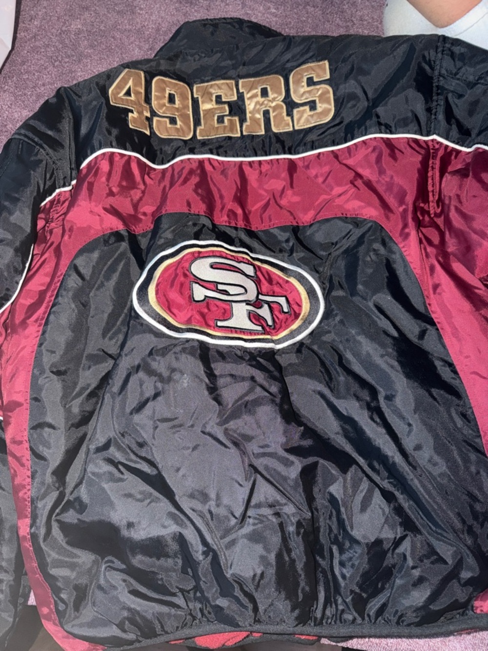 Men's 49ers Black and Burgundy Performance Jacket - Picture 2 of 2